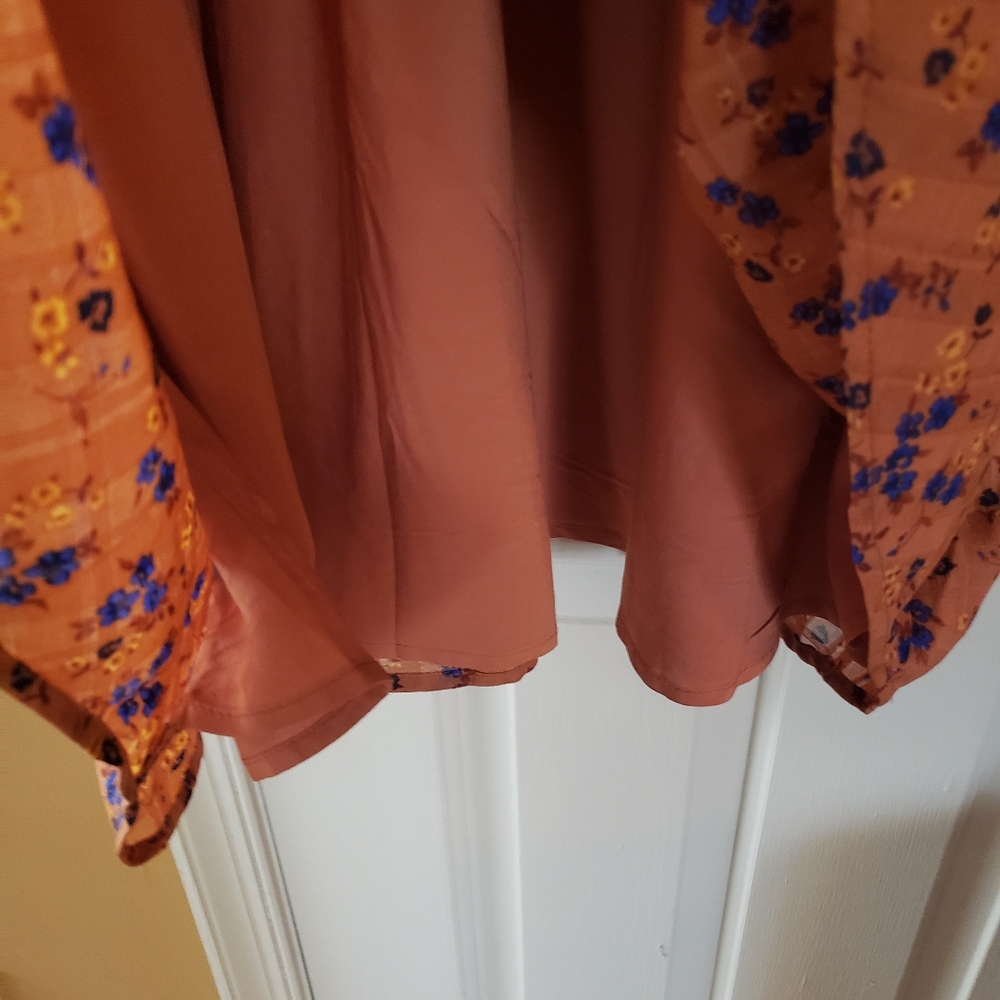 Draper James Brown and Blue Long Sleeve Sundress - Picture 5 of 11